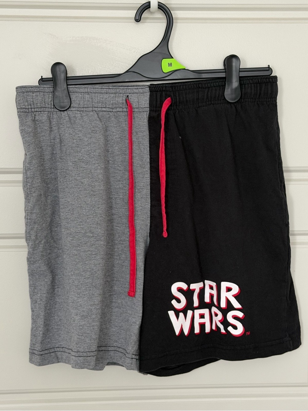 Disney Parks Star Wars Men's Split Shorts Heather Gray Black Red Drawstring M